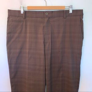 Nike Men Size 36 Pants Golf Check  Pockets Light Airy Brown